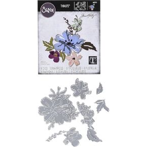 يموت Sizzix Thinlits 665210 فرشاة زهور #2 بواسطة Tim Holtz 8 Pack ، حجم واحد ، متعدد الألوان