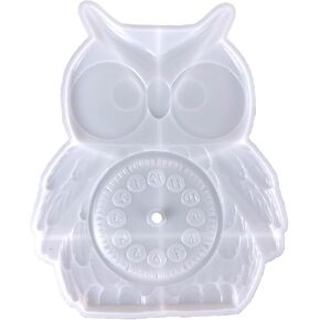 3D OWL CLOCK MOLD SILICONE MOLD يدويًا الأرقام العربية المصنوعة يدويًا