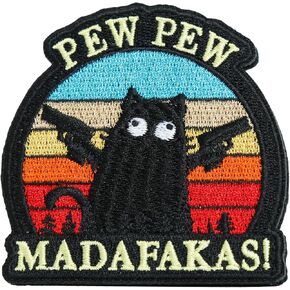 Funny Cartoon Cat Patch, Embroidered Hook and Loop Morale Patches, Cute Meme Appliques for Backpacks, Trucker Hats, Dog Harnesses, Army Vests, Jackets