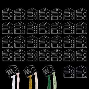 PH PandaHall 30pcs Floss Drops Embroidery Floss Organizer Clear Acrylic Embroidery Floss Bobbin Thread Holder with Label Tag Slot for Embroidery Cross Stitch Sewing Floss Storage 1.54×1.54inch