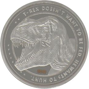 Jurassic Park Collable Coin 25th Anniversary T-Rex (Silver Plated) World World