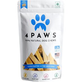 4PAWS HIMALAYAN YAK CHEESE DENETAL PTHELS | 100 ٪ COG NORTAL CHEWS | لاكتوز خالية ، خالية من الغلوتين | يعالج الكلب طويل الأمد (3 مضغ كبير)