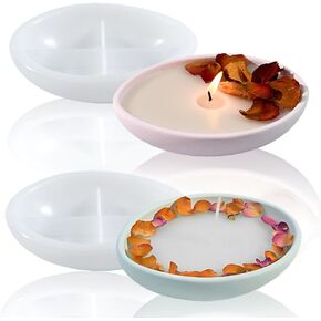 Oval Bowl Resin Concrete Mold,2 Pcs Boat Shape Storage Tray Epoxy Resin Mold for DIY Jewelry Trinket Candy Soy Candle Tray Succulent Home Decor
