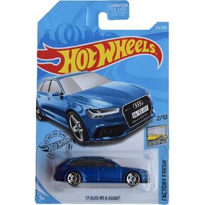 العجلات الساخنة 1:64 مقياس مموت سيارة الصبغة Audi RS 6 Avant 2017 Blue ، 4 × 7 × 2 بوصة ، أطفال للجنسين