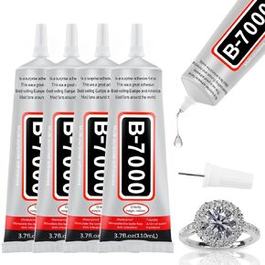 4 PCS 110ml B7000 Glue واضحة مع طرف دقيق ، غراء أحجار الراين ، الغراء الحرفي ، غراء الأحذية ، غراء النسيج ، غراء المجوهر