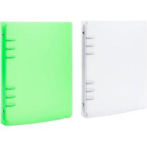 2PCS A5 6 Ring Binder Cover Clean Transparent Soft PVC for Refillable Notebook Shell withMatte surfaceforStamp & Die Storage