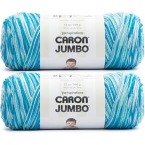 Caron Jumbo Gravel Yarn - 2 Pack of 340g/12 oz - 100% Acrylic - #4 Worsted (Medium) - 595 Yards - Knitting/Crochet
