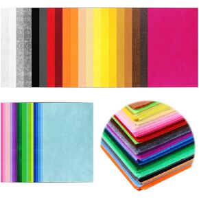 120 Pcs Felt Fabric Sheets 12 x 8 Inch Colored Craft Felt Squares 1mm Thick 40 Assorted Colors Felt Craft Sheets for Christmas Halloween Fall Thanksgiving DIY Sewing Patchwork Party Decor