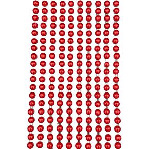 Syntego 200 Bright Christmas Red Round Pearls 6mm Flat Backed Round Self Adhesive Beads