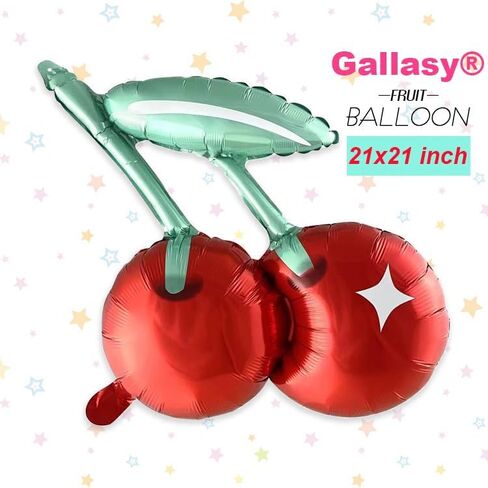 12pcs Cherry Balloon, 21inch Foil Cherry Fruit Balloon for Birthday, Baby Shower, Gender Reveal Party Decoration, Cherry Home Wall Décor, Tree Decorations in Kuwait