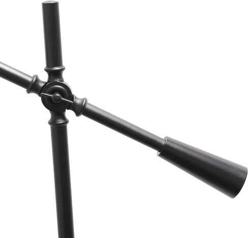 Elegant Designs LF1030-BLK Pivot Arm Glass Shade Floor Lamp, Black in Kuwait