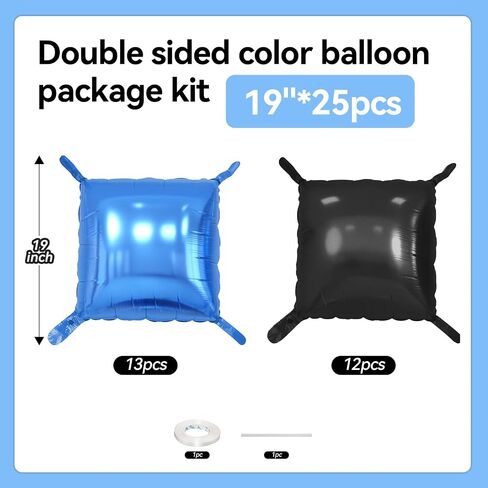 Pearl Blue and White Square Foil Balloon Wall,19 Inches Double Sided Chrome Square Balloons Tunnel Arch Kit for Birthday,Bachelorette,Anniversary,Baby Shower Party Decorations in Saudi Arabia