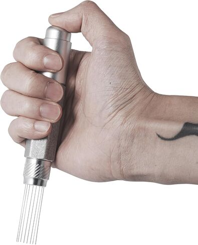 MHW-3BOMBER Retractable WDT Tool Espresso Distribution Tool with Magnetic Store, Adjustable Range Coffee Stirrer Tool for Barista, 0.4mm 8 Stainless Steel Needles with 8 Extra, Black, T6188B-OS in Kuwait