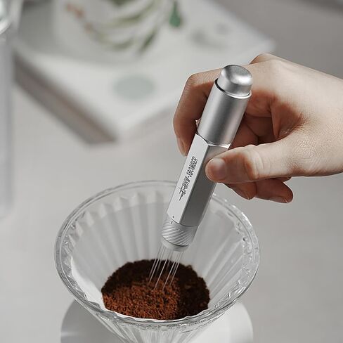 MHW-3BOMBER Retractable WDT Tool Espresso Distribution Tool with Magnetic Store, Adjustable Range Coffee Stirrer Tool for Barista, 0.4mm 8 Stainless Steel Needles with 8 Extra, Black, T6188B-OS in Kuwait