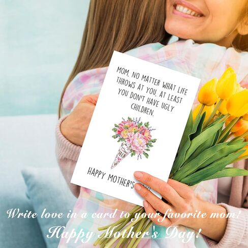 بطاقة عيد الأم المضحكة من ابنة الابن كيد ، بطاقة هدايا عيد الأم الفكاهية لأمي الأم ماما الأب (بغض النظر عن ما ترميه الحياة ، على الأقل ليس لديك أطفال قبيح) in Saudi Arabia