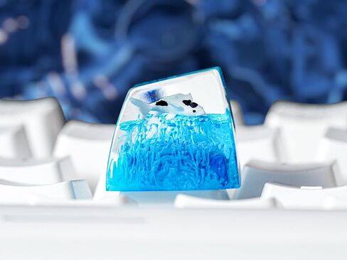 Datkey the Koi Fish Keycap Resin Custom koi sa key profile cap rgb لوحة المفاتيح Cherry Mx Mexhical Koi Fish Resin Handmade Keycap (Red Koi (خلفية برتقالية أسود) ، SA) in Saudi Arabia