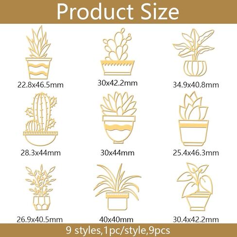 OLYCRAFT 9pcs 1.6x1.6 Inch Golden Metal Stickers Potted Plants Metal Stickers Cactus Aloe Self Adhesive Stickers Plants Theme Epoxy Stickers Metal Sticker for DIY Scrapbooks Epoxy Resin Decoration in Saudi Arabia