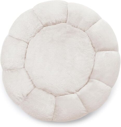 Sherry Kline Pets “Daisy Round" Donut Shape Calming Bed for Dogs and Cats, from Soft Faux Fur, Available in 4 Sizes, Machine Washable in Saudi Arabia