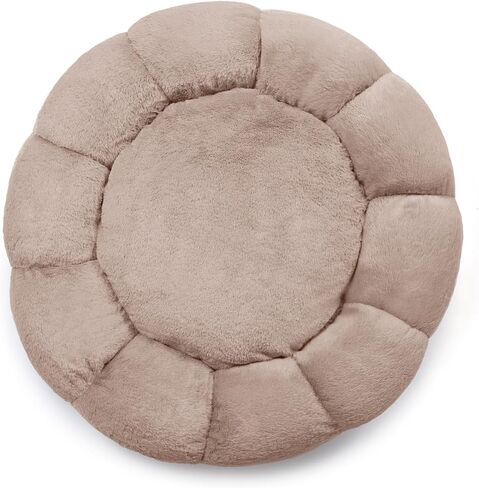 Sherry Kline Pets “Daisy Round" Donut Shape Calming Bed for Dogs and Cats, from Soft Faux Fur, Available in 4 Sizes, Machine Washable in Saudi Arabia
