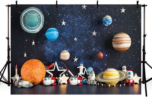 MEHOFOND 7x5ft Outer Space Photography Backdrop Universe Planet Star Galaxy Astronaut Rocket Kids Birthday Party Decoration Boy Portrait Photo Background Props Banner in Kuwait