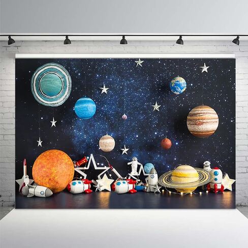 MEHOFOND 7x5ft Outer Space Photography Backdrop Universe Planet Star Galaxy Astronaut Rocket Kids Birthday Party Decoration Boy Portrait Photo Background Props Banner in Kuwait