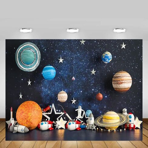 MEHOFOND 7x5ft Outer Space Photography Backdrop Universe Planet Star Galaxy Astronaut Rocket Kids Birthday Party Decoration Boy Portrait Photo Background Props Banner in Kuwait