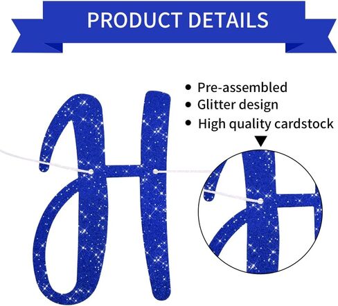 Beishida Blue Glitter Banner Happy Retirement Banner - زخرفة لافتة ما قبل الشوط in Kuwait