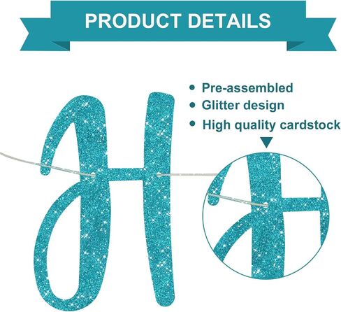 Beishida Blue Glitter Banner Happy Retirement Banner - زخرفة لافتة ما قبل الشوط in Kuwait