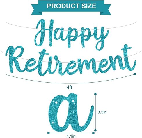 Beishida Blue Glitter Banner Happy Retirement Banner - زخرفة لافتة ما قبل الشوط in Kuwait