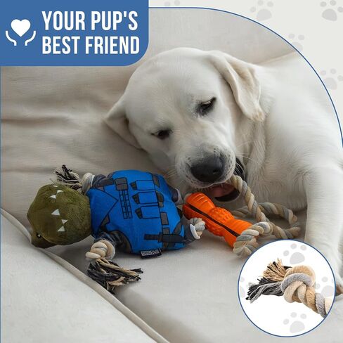 OneTigris Dog Squeak Toys Cute Dinosaurs with Soft Squeaker, Fun for Indoor Puppies and Senior Pups, CONSTRUCTOREX Chew Toy for Large Dogs(Orange) in Saudi Arabia