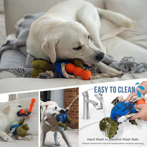 OneTigris Dog Squeak Toys Cute Dinosaurs with Soft Squeaker, Fun for Indoor Puppies and Senior Pups, CONSTRUCTOREX Chew Toy for Large Dogs(Orange) in Saudi Arabia