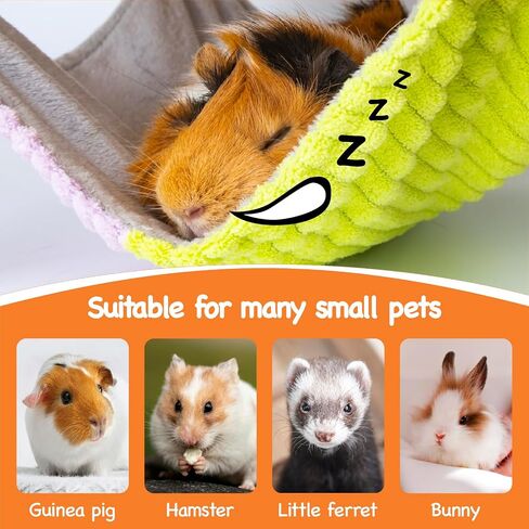 Enlarged Guinea Pig Hammock with Platform and Stairs,Wooden Small Animal Hideout for Guinea Pigs Bunny Ferret Hamster Hiding Sleeping Activities(Single) in Kuwait