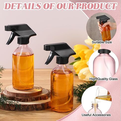 Norme 24 Pcs Glass Spray Bottles 8 oz Spray Bottles with Funnels and Labels Refillable Cosmetic Empty Spray Bottles with Trigger Sprayer Containers for Essential Oil Cleaning Solutions (Blue) in Kuwait