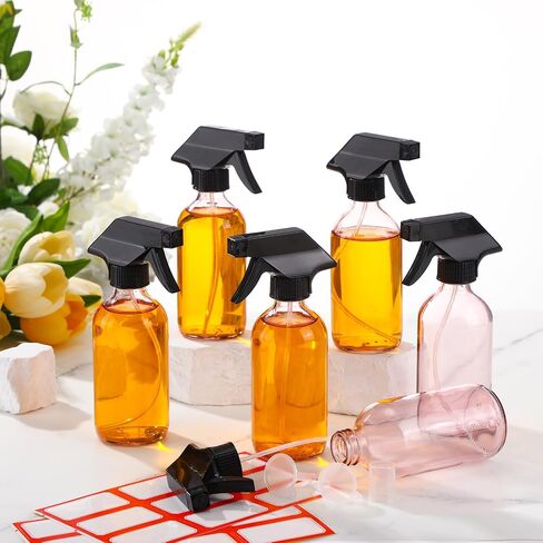 Norme 24 Pcs Glass Spray Bottles 8 oz Spray Bottles with Funnels and Labels Refillable Cosmetic Empty Spray Bottles with Trigger Sprayer Containers for Essential Oil Cleaning Solutions (Blue) in Kuwait