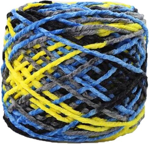 200g Multicolor Chenille Velvet Yarn for Hand Knitting Sweater, Scarf, Hat, Shoes - Orange, Red, White in Saudi Arabia