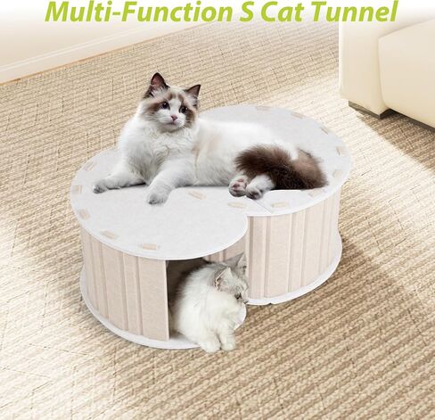 Cat House for Indoor Cats,Multi-Compartment Cat Tunnel for Multiple Cats Hide and Seek,Cat Hideway Cave with Cloud Shape for Puppy Up to Sofa and Cat Indoor Use in Saudi Arabia