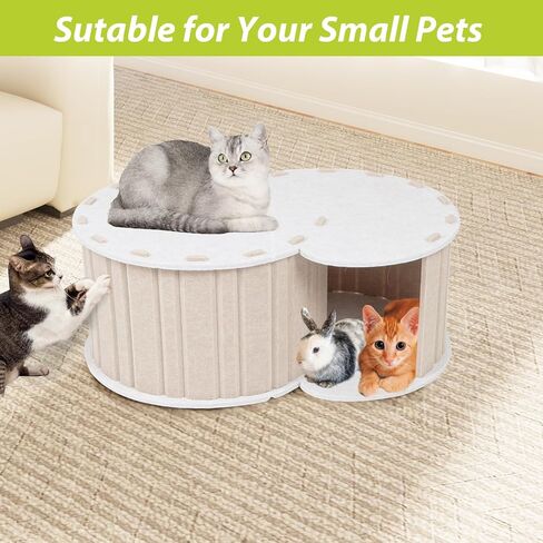 Cat House for Indoor Cats,Multi-Compartment Cat Tunnel for Multiple Cats Hide and Seek,Cat Hideway Cave with Cloud Shape for Puppy Up to Sofa and Cat Indoor Use in Saudi Arabia