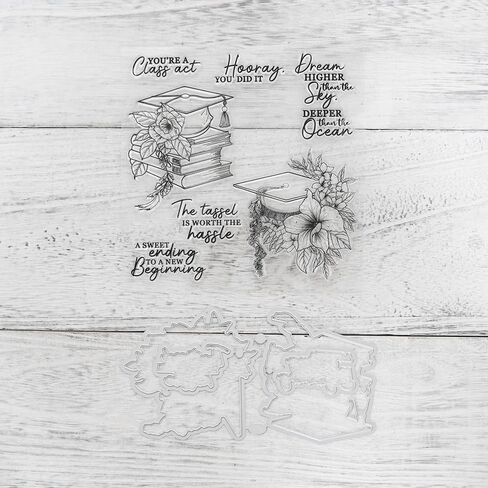 LZBRDY Graduation Season Parents Friends Greetings Clear Stamps Metal Cutting Dies Set for Card Making & DIY Scrapbooking Supplies in Kuwait