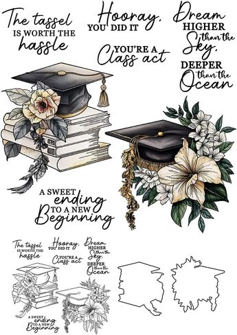 LZBRDY Graduation Season Parents Friends Greetings Clear Stamps Metal Cutting Dies Set for Card Making & DIY Scrapbooking Supplies in Kuwait