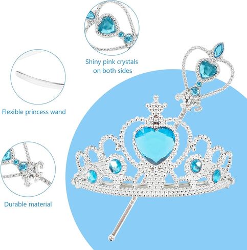 Princess Dress up Princess Wands Tiaras and Crowns for Little Girls Princess Party Supplies Tiara Wand set Pink in Kuwait