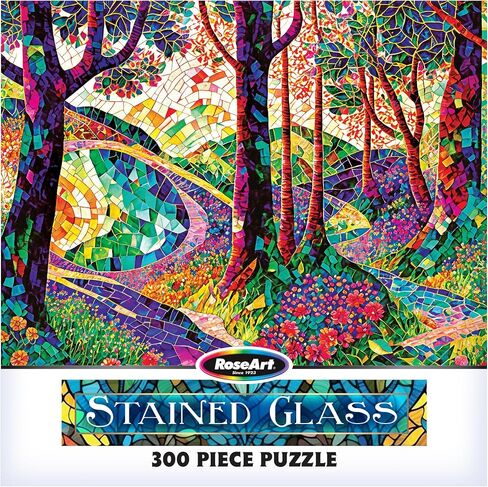 RoseArt - Stained Glass - The Sun Shines on Dreamland - 300 Piece Adult Jigsaw Puzzle for Adults in Kuwait