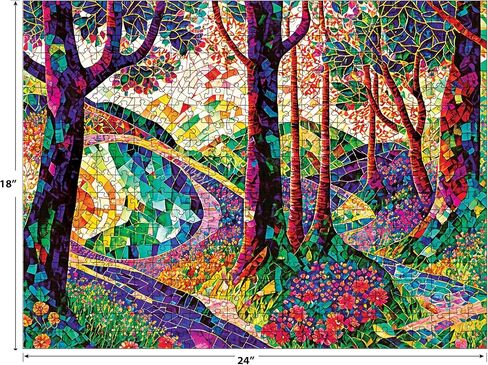 RoseArt - Stained Glass - The Sun Shines on Dreamland - 300 Piece Adult Jigsaw Puzzle for Adults in Kuwait