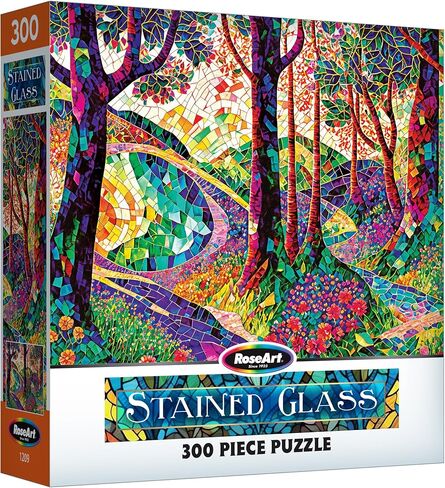 RoseArt - Stained Glass - The Sun Shines on Dreamland - 300 Piece Adult Jigsaw Puzzle for Adults in Kuwait