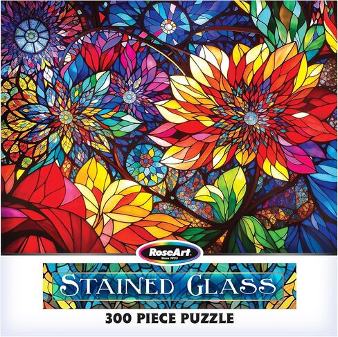 RoseArt - Stained Glass - The Sun Shines on Dreamland - 300 Piece Adult Jigsaw Puzzle for Adults in Kuwait