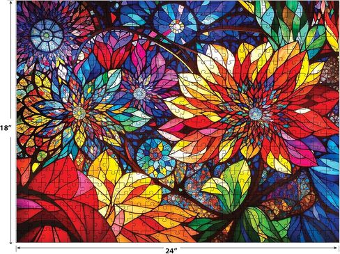 RoseArt - Stained Glass - The Sun Shines on Dreamland - 300 Piece Adult Jigsaw Puzzle for Adults in Kuwait