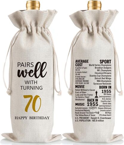 أفكار هدايا عيد ميلاد 60 للنساء الرجال ، 60 عامًا من هدايا حقيبة النبيذ زخرفة الحفلات ، ديكور عيد ميلاد سعيد 60 in Kuwait
