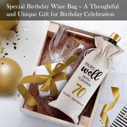 أفكار هدايا عيد ميلاد 60 للنساء الرجال ، 60 عامًا من هدايا حقيبة النبيذ زخرفة الحفلات ، ديكور عيد ميلاد سعيد 60 in Kuwait