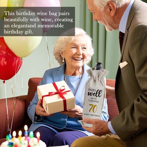 أفكار هدايا عيد ميلاد 60 للنساء الرجال ، 60 عامًا من هدايا حقيبة النبيذ زخرفة الحفلات ، ديكور عيد ميلاد سعيد 60 in Kuwait