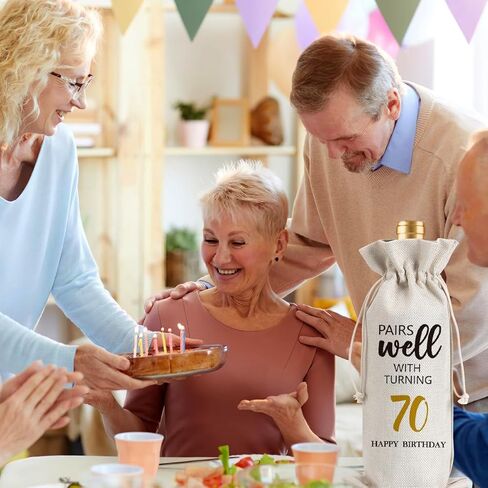 أفكار هدايا عيد ميلاد 60 للنساء الرجال ، 60 عامًا من هدايا حقيبة النبيذ زخرفة الحفلات ، ديكور عيد ميلاد سعيد 60 in Kuwait