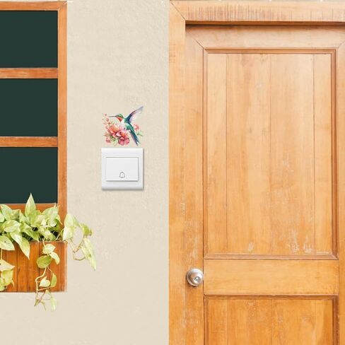 Light Switch Plate Stickers Labels Decals 6Pcs 7"x7" Hummingbird and Flower for Home House Office Kitchen Decorative, Funny Peel and Stick Light Wall Outlet Stickers for Switch Decoration in Saudi Arabia